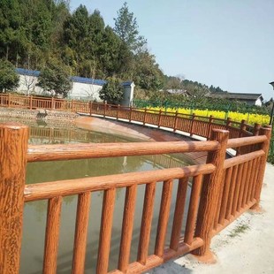 仿木水泥护栏四川河道桥梁景区栏杆仿竹仿石仿树藤市政混凝土围栏