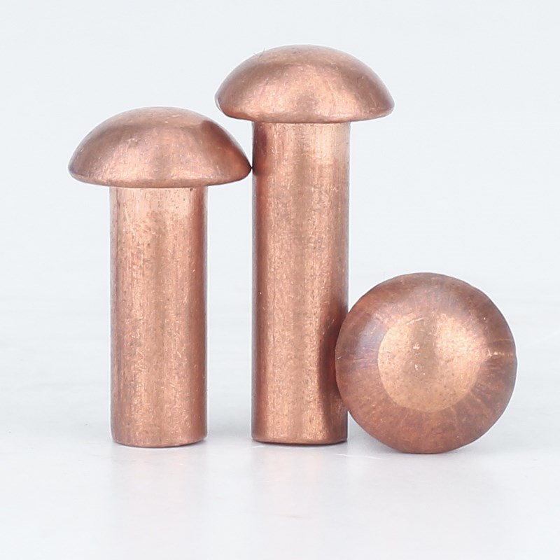 紫铜半圆头实心铆钉GB867圆头元帽敲击式卯钉HM2M2.5M3M4M5M6M8