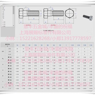 美制5级发黑外六角螺丝粗牙8.8级英制六角头螺栓1-1/4-7=直径31mm