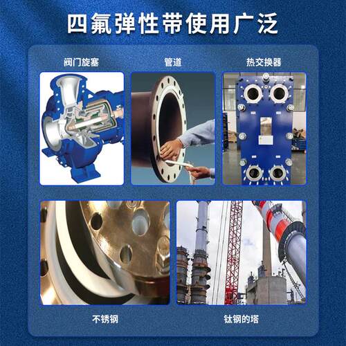 四氟弹性带PTFE自黏带蓬胀弹性带风管法兰密封胶条聚四氟乙烯软带