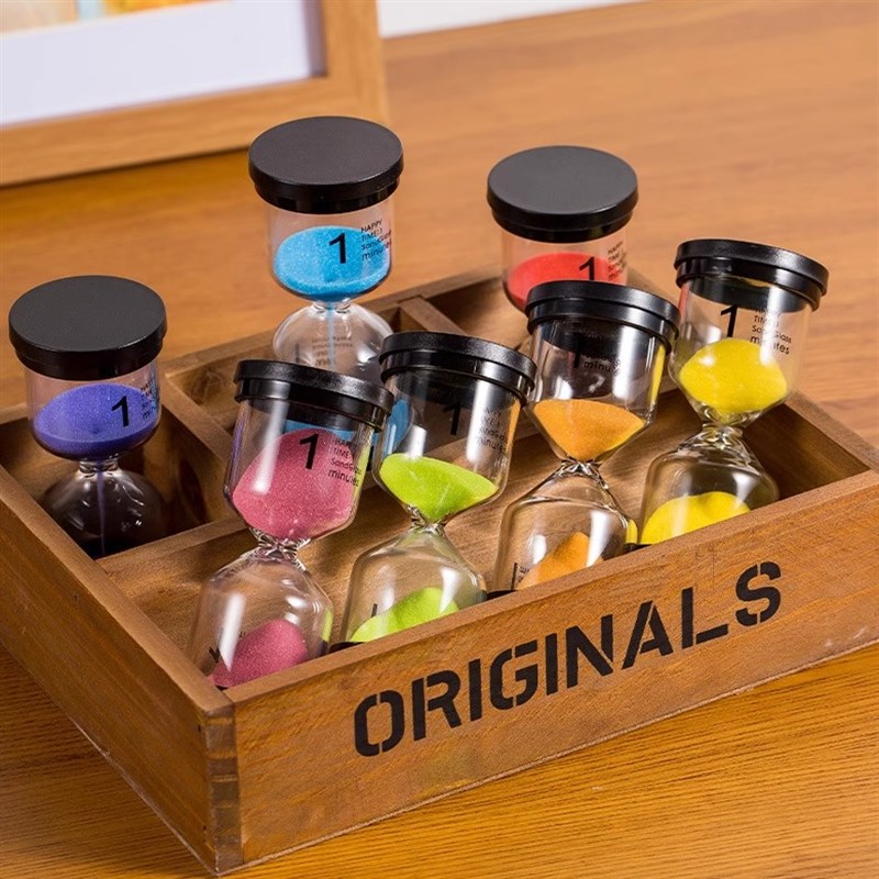 新款 1-10分钟学生塑胶桌面流沙瓶沙漏摆件创意装饰学习定时器漏