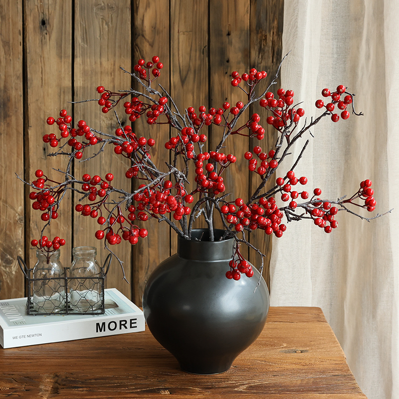 冬青红果发财果仿真花