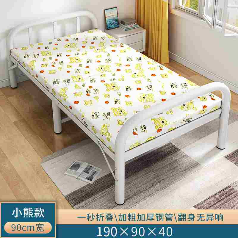 竹床折叠床单人双人家用办公室便携午休木床出租房硬板加固简易i.