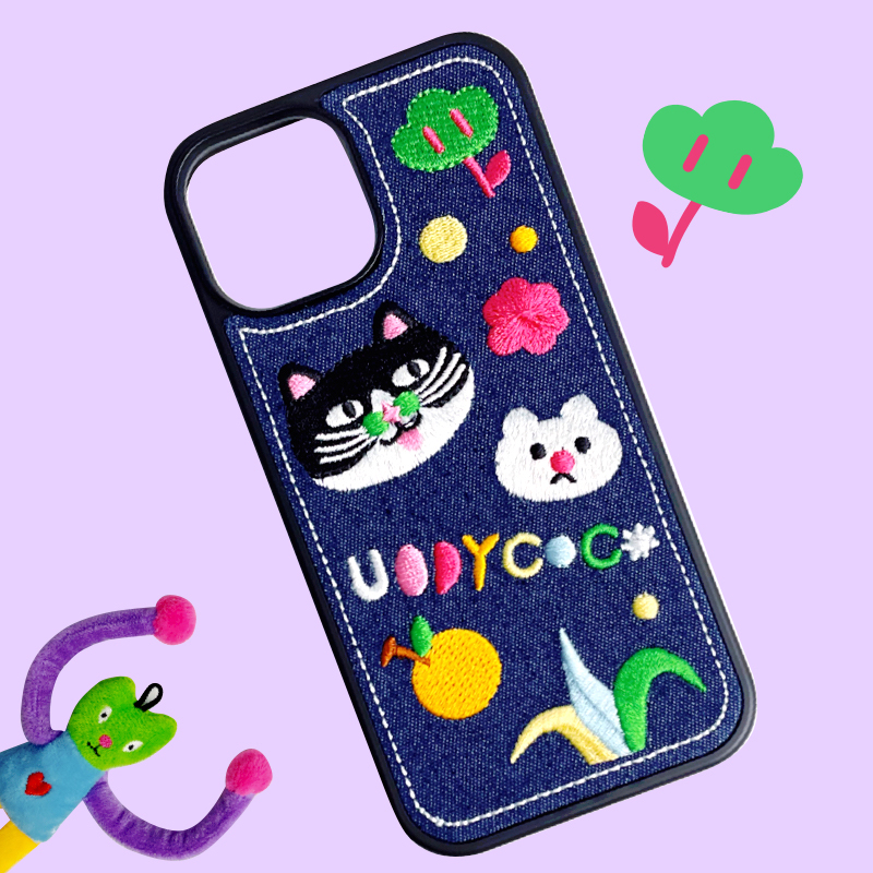 iPhone16绣花原创插画设计
