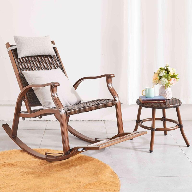 摇椅阳台家用休闲椅藤编懒人椅子成人藤椅户外摇摇椅单人躺椅