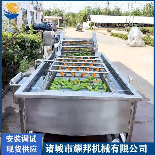 全自气泡预制菜洗菜机中房小米辣蔬菜 清洗设动WYK备 洗净菜清线