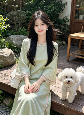 听风吟｜梦回故里小个子全开襟废领古法旗袍桑蚕丝年轻款如意裙子