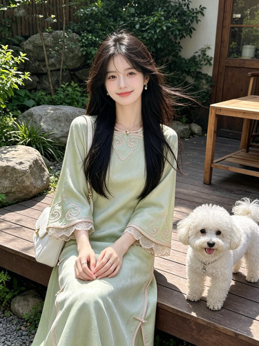 听风吟｜梦回故里小个子全开襟废领古法旗袍桑蚕丝年轻款如意裙子