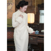 白千惠｜原创自制民国风文艺复古日常可穿全开襟保暖旗袍长款 日常