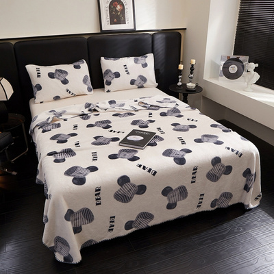 潮牌毛毯保暖法兰绒午睡沙发盖毯