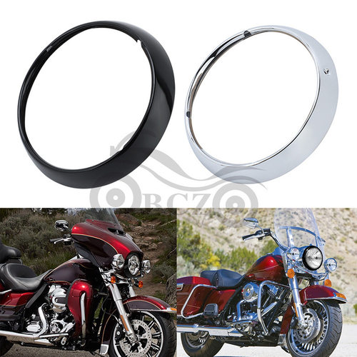 摩托车配件 适用哈雷大滑翔 路王改装7英寸大灯罩 灯圈 大灯壳