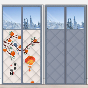 棉门帘冬季加厚家用空调磁性卧室隔断磁吸挡风防风保暖防寒隔冷气