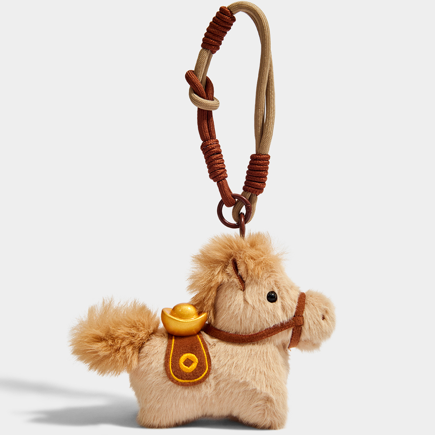 马上有钱毛绒元宝钥匙扣招财小马公仔可爱玩偶闺蜜包包挂件小礼物