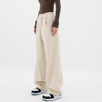 KEN STUDIO2025春季新款运动裤裤子女卫裤阔腿裤休闲裤香蕉裤神裤