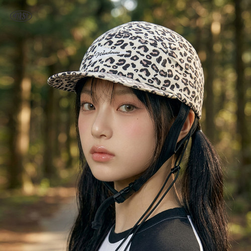 豹纹宽檐防水显脸小棒球帽女