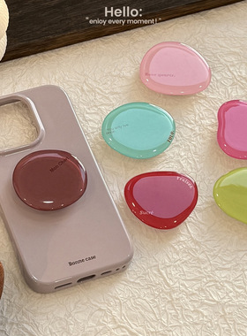 简约纯色气囊支架桌面背贴支撑架手机壳后粘可折叠粘贴式便携懒人