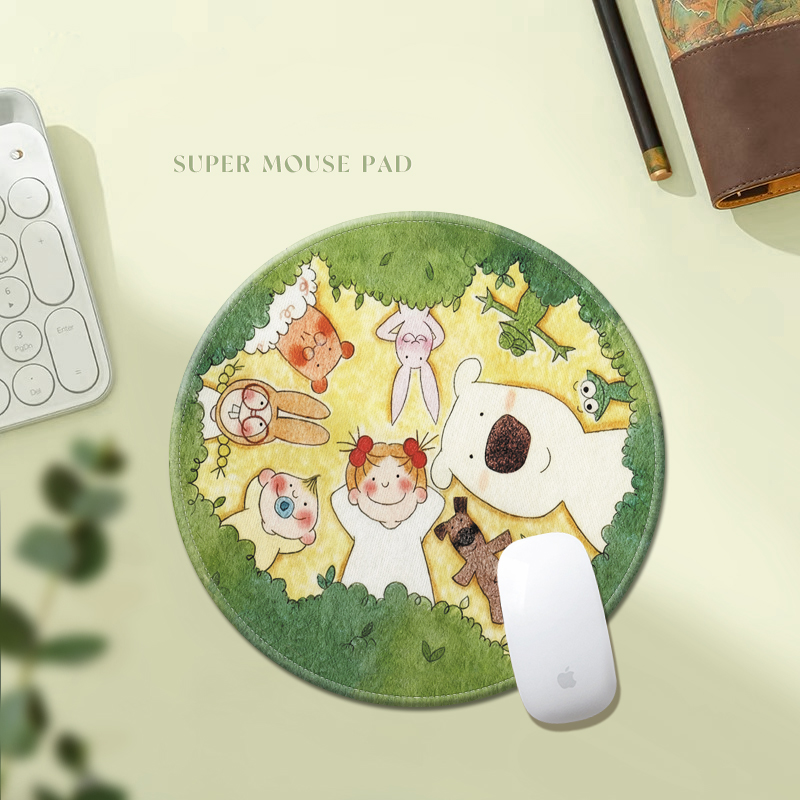 卡通可爱鼠标垫小号圆形便携办公笔记本电脑垫女生ins高颜值防滑