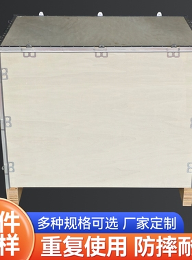 定制免熏蒸胶合板钢带出口免检包装木箱五个面带底拼装和拆卸简单