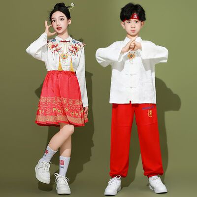 儿童中国风表演服装男女