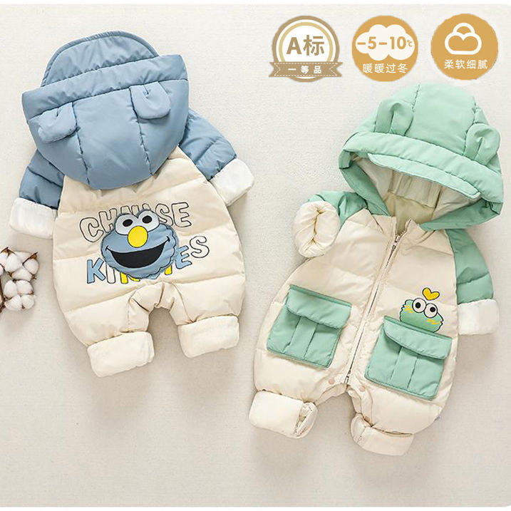 婴儿宝宝羽绒棉冬装连体