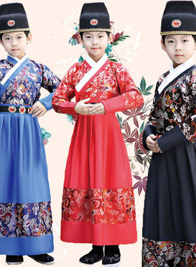 儿童飞鱼服古代衣服四大名铺古装演出服明制男童汉服红色锦衣卫冬