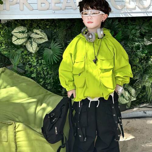 断码清男童2025风衣外套新款儿童冲锋衣春秋上衣宝宝时髦洋气连帽
