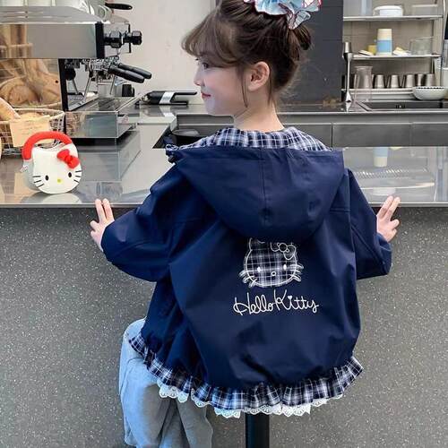 儿童女童秋装冲锋衣外套秋季春秋新款洋气连帽上衣休闲爆款潮