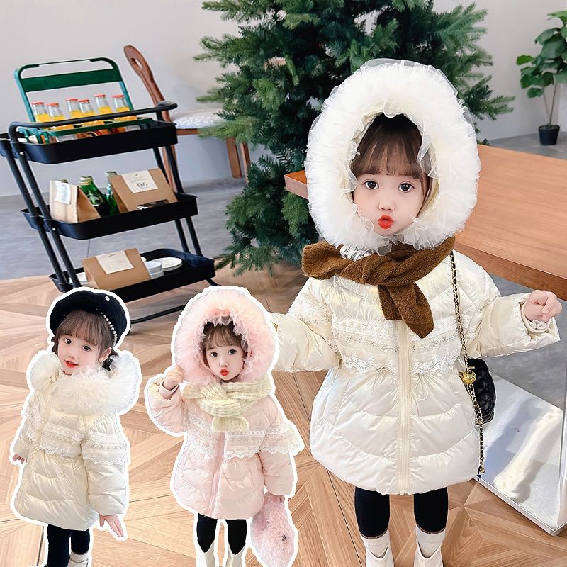 女童羽绒服冬装2025新款洋气儿童白鸭绒加厚保暖上衣女孩冬季外套