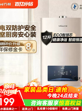 万和平衡式燃气热水器12L13升WE3天然气液化气恒温浴室专用旗舰店