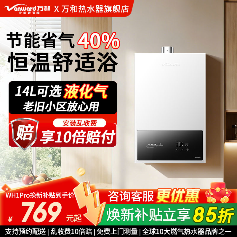 万和13升恒温热卖款燃气热水器图片