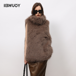 YOUWEI 狐狸毛编织皮草背心女冬上衣Y3223403 优惠专属
