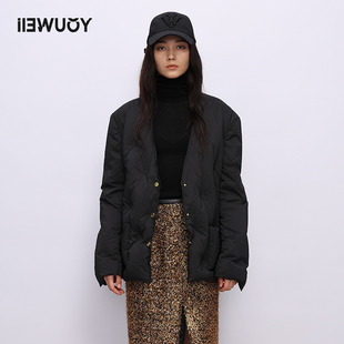 YOUWEI有尾【折扣专属】压胶无领短羽绒服女v领菱格羽绒Y2922403