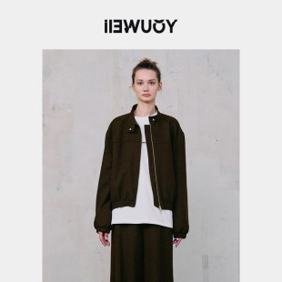 YOUWEI有尾2024冬季 夹克女厚外套Y2324401 羊毛呢立领短款