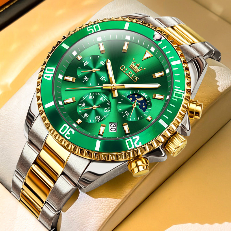 瑞士正品牌绿水鬼男士手表男款机械表绿色男表国内成人名表十大