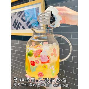 玻璃冷水壶耐高温家用大容量壶扎凉水壶饮料桶凉白开果汁茶壶套装
