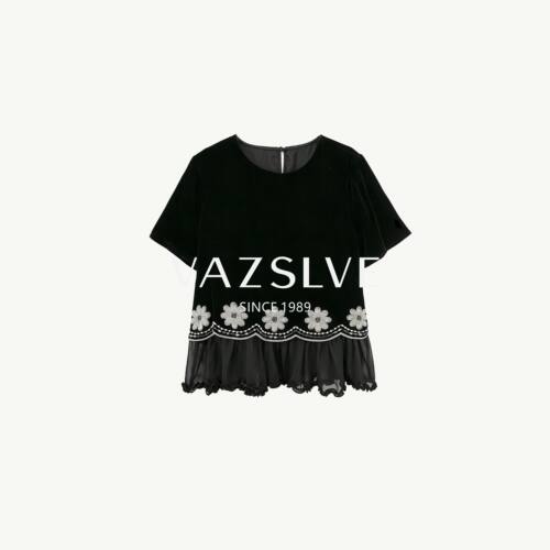【VAZSLVE/全新奢品】捡漏-夏季新款蕾丝拼接短袖上衣-BO68807