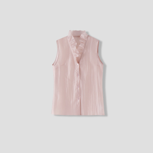 衬衫 舒适简约木耳边无袖 全场可搭绝美内搭 6CLLH813 26年春款