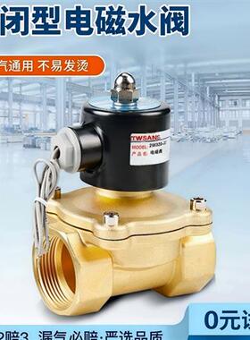 TWSANS台匠山耐斯电磁开关电控水阀220v常闭型12v电动气阀常开24v