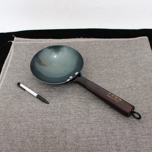 17cm超迷你可爱手打纯铁锅长柄圆底无涂层油泼面热油呛油锅蛋饺锅