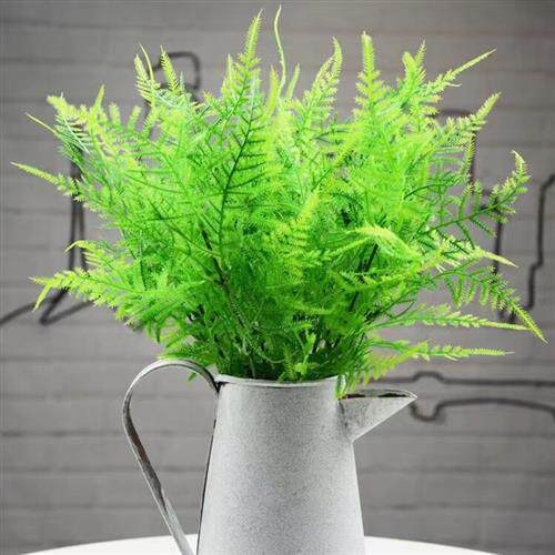 彷真花文竹草塑料花婚庆花艺插花配饰绿色植物家居饰品饭厅摆设