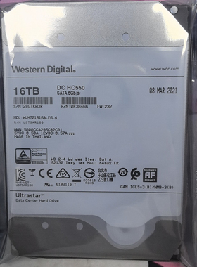零通电通用西数 WD16T 硬盘 WUH721816ALE6L4 DC HC550企业级机械