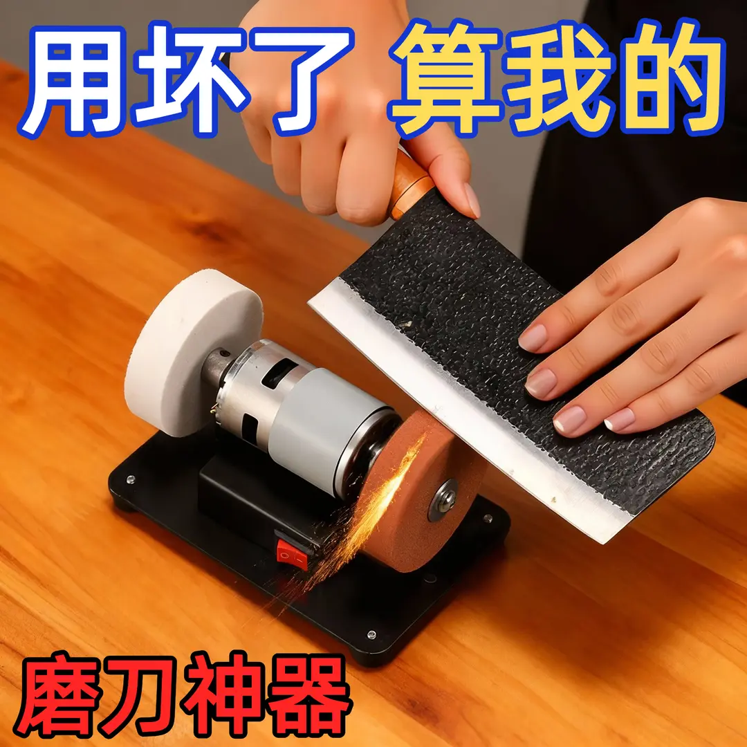 迷你小型砂轮机台式粗细双砂轮家用电动打磨抛光钻孔机无极磨刀机