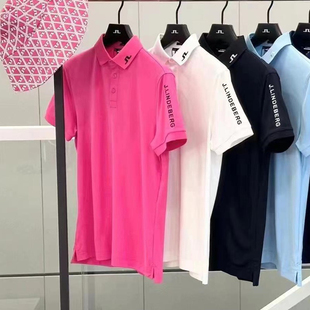 高尔夫T恤Polo衫 Tech 粉色男士 短袖 LINDEBERG金林德伯格 Tour