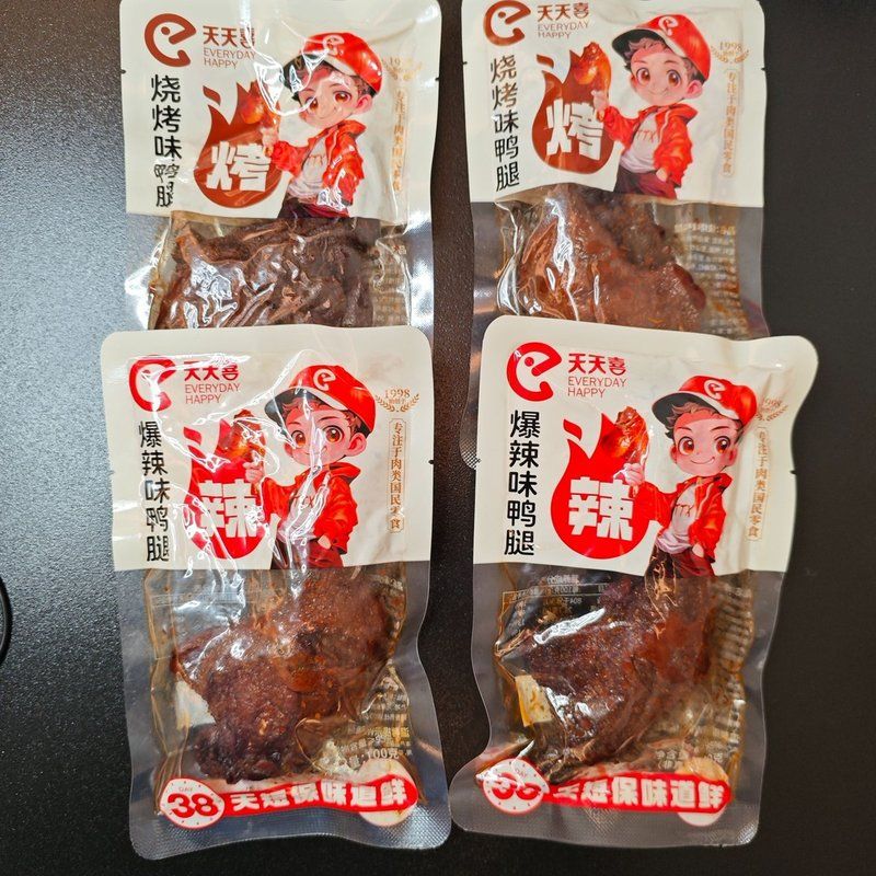 短保锁鲜爆辣天天喜100g鸭腿开袋即食卤味好吃的休闲零食解馋