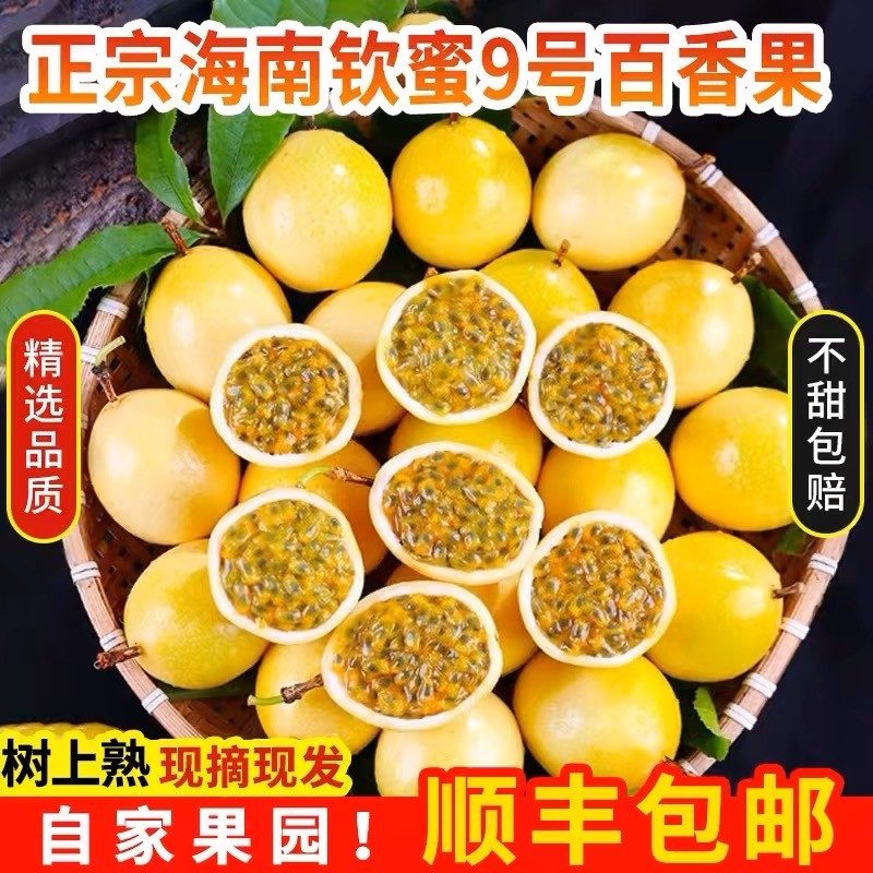精品纯甜果三姐广西钦蜜9号黄金百香果新鲜采摘水果京东/顺丰