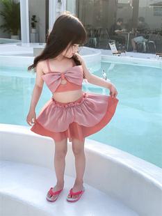 泳装 母女套装 游泳衣亲子度假温泉分体式 女童宝宝可爱粉色公主裙式