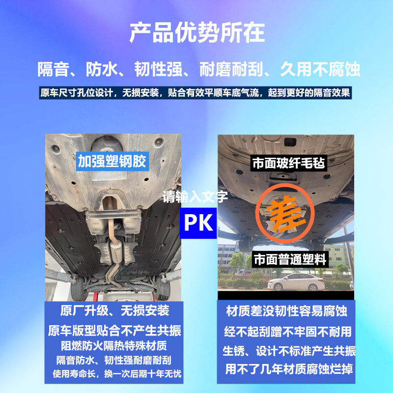 适用22-24年十一代思域型格底盘护板车底隔音棉发动机底盘挡泥板