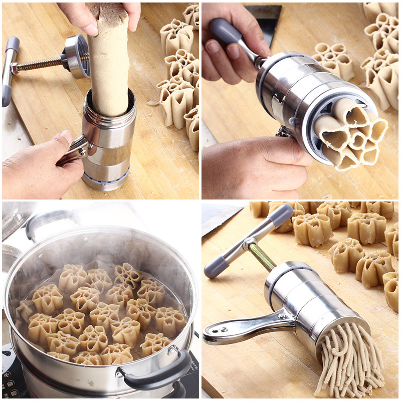 立麦手动不锈钢压面机家用莜面工具手摇饸饹机面条机河捞床压面器