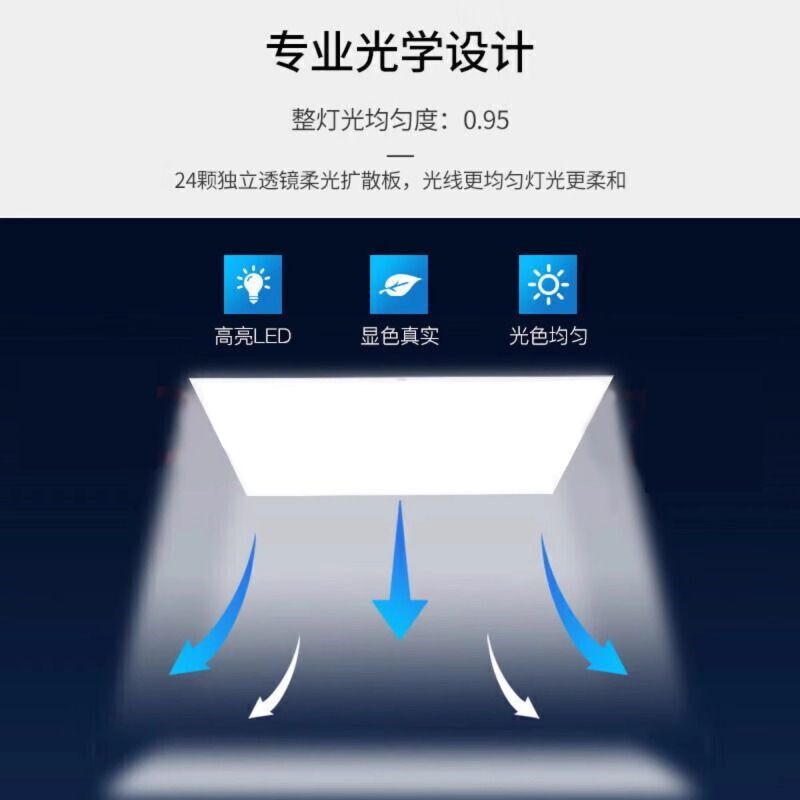 集成吊顶led灯300x600铝扣板灯厨房卫生间嵌入式窄边框超薄平板灯