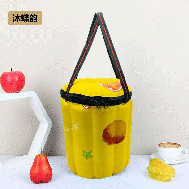 保温饭盒袋手提便当包圆形保温袋夹棉加厚保暖套保温桶袋饭盒带饭